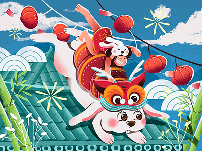 Happy Lunar New Year: The Year of The Rabbit adobe illustration character children book chinese new year graphic design hero illustration illustration lunar new year procreate rabbit year of rabbit