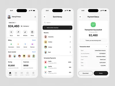 Finerrr - Finance App Exploration app design bank app banking design e wallet finance salung spark ui ui design ui ux ui ux design wallet