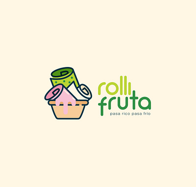 ROLLI FRUTA - Ice Cream Shop Logo branding design graphic design illustration logo typography vector