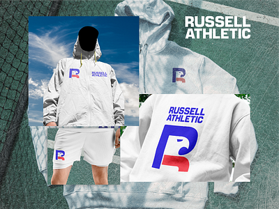 Redesign Logo Russell Athletic brand branding design eagle graphic design letter r logo modern people redesign russellathletic sports trend vector