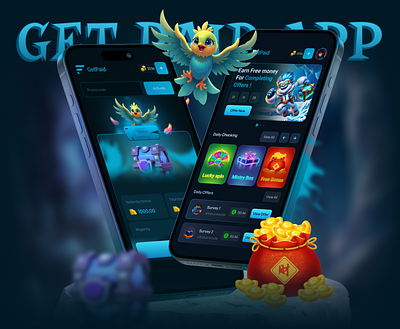 Get paid to have fun - Mobile app design. appui casino dribbbleshots gamification getpaidtohavefun mobileappdesign productdesign rewardapp uidesign uxui