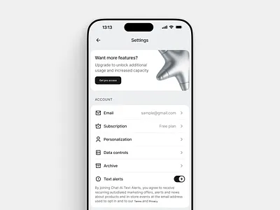 Ai-Agent Settings page ai app artificial intelligence branding clean design graphic design hawl illustration inspiration interface logo mobile mobile app no code saas ui ux vadim marchenko white