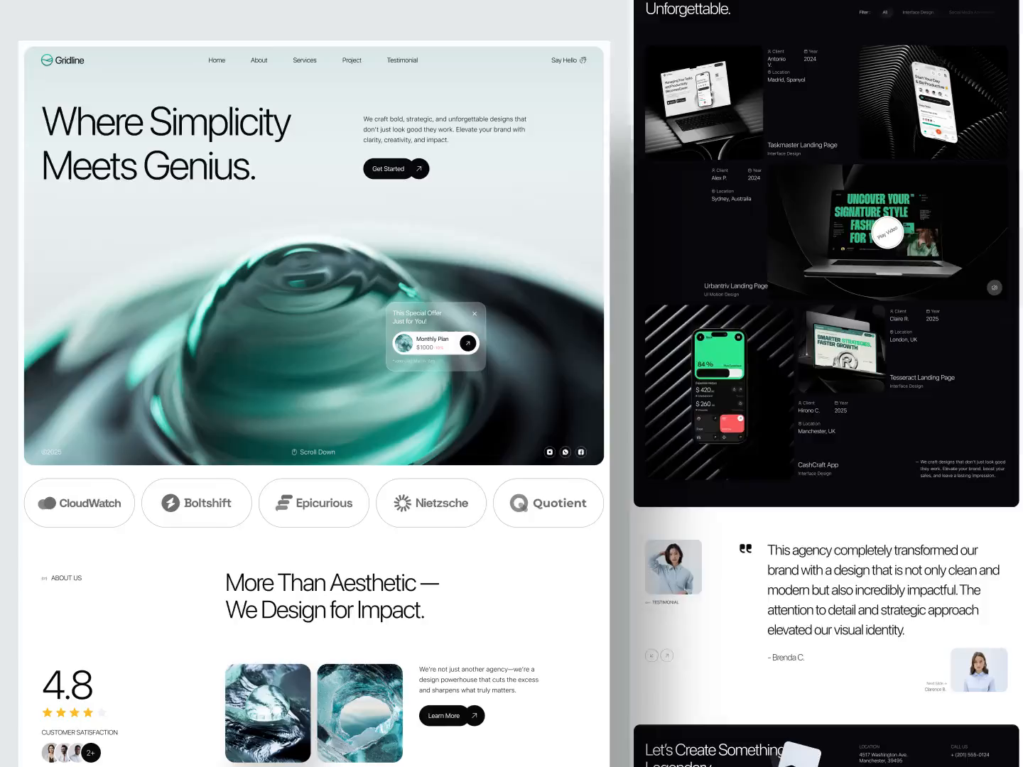 Example of Full Website (Concepts + 6 Subpages)