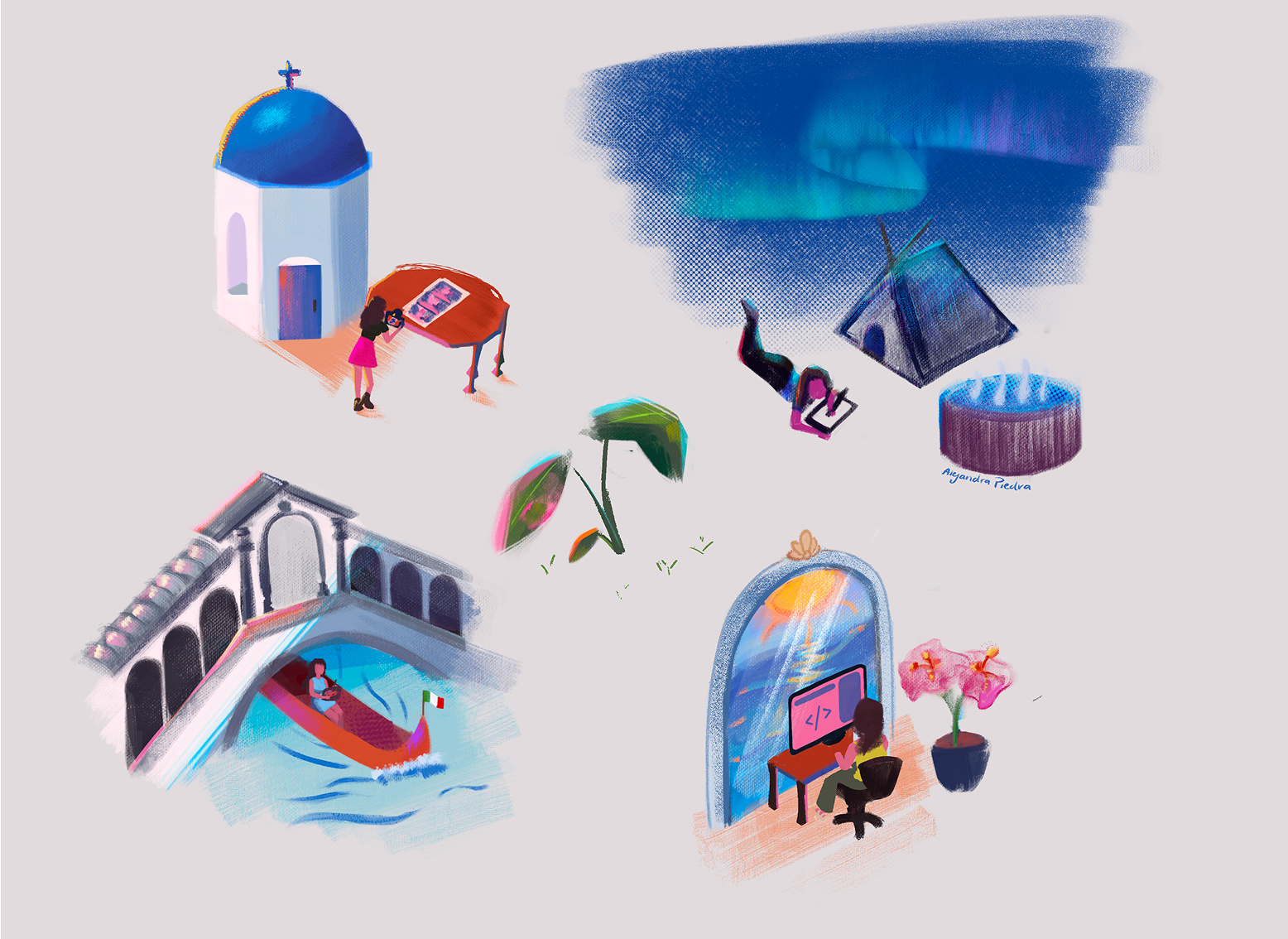 Creative all ‘round the globe aurora borealis beach coding countries creative dribbbleweeklywarmup finland graphic design illustration isometric italy life style nature risography sailing santorini sun travel traveling venice