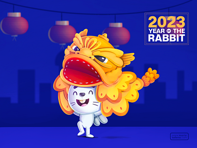Year of the Rabbit! 2023 cartoon celebration character children chinese conejo cute design illus illustration kids lapin lion dance mexico new year rabbit 兔子 新年
