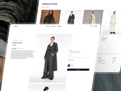 Fashion E-commerce Product Detail View clothingappdesign digitalfashionexperience dribbbleshowcase ecommerceux fashionecommerce fashionwebapp figmaux highendretail interfaceelegance luxuryproductpage minimalistinterface modernui onlinefashionstore productdetailui responsivedesign shopthelook sizeselector usercentereddesign uxdesign visualcommerce