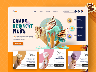 Cone || Ice Cream Shop design ice cream online shop parlour product ui ux web web design website