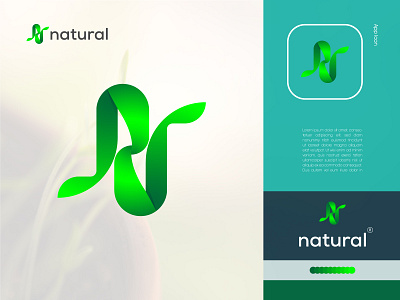 Natural Logo Design, Letter Mark N + leaf brand identity branding green identity leaf letter mark n letter n logo logo design logodesigner logos logotype modern logo natural logo natural product icon