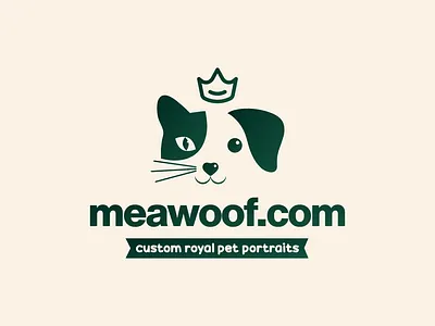 meawoof.com - Logo Design app branding design illustration india logo meawoof mobile nihalgraphics pet portraits royal pet ui ux