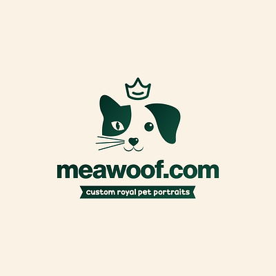 meawoof.com - Logo Design app branding design illustration india logo meawoof mobile nihalgraphics pet portraits royal pet ui ux