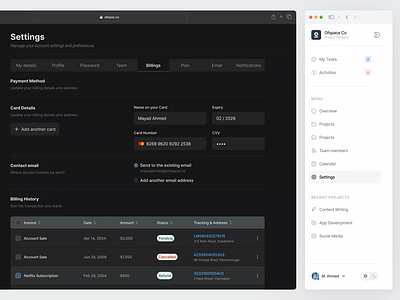 Settings Page (SaaS Product) business cards company corporate crm design system interaction management minimal product product design prototype saas saas product setting simple software uiux uiux design web app