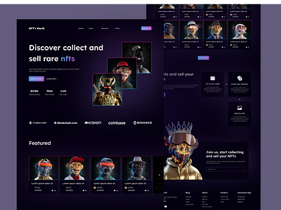 NFTs landing page art artworks crypto digital nfts interface nfts landing page sell ui ux website