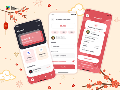 MeeBank - Mobile App UI Design Concept app app deisgn bank app banking app home internet banking app mobile mobile app mobile app design mobile design transfer ui uidesign