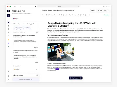 MarkAI - AI for Marketing Dashboard (Blog Generator) ai agent ai assistant ai copywriting tool ai dashboard ai seo tool ai tools blog generator campaign manager chatbot ui dashboard image generator marketing marketing dashboard saas saas product seo optimization smart marketing social media automation ui kit ui ux