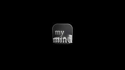 mymind - 3d glass style icon exploration 3d app icon black and white blender glass icon ios ios26 macos icon minimal mymind