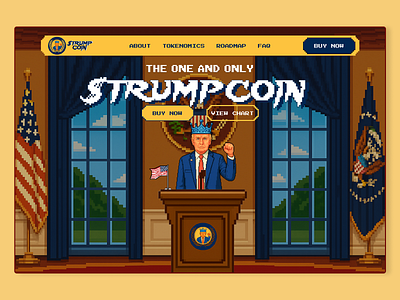 Trumpcoin - crypto meme mem token animation crypto funny website meme meme coin meme coin design meme coin landing page meme coin website meme landing page meme token memecoin memecoin website trump trump coin web design