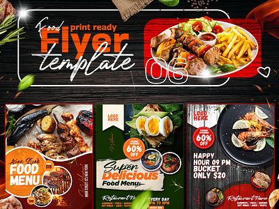 Food Flyer Design | A4 Restaurant Flyer Food Poster advertising branding creative design illustration logo minimal new social media social media post ui unique