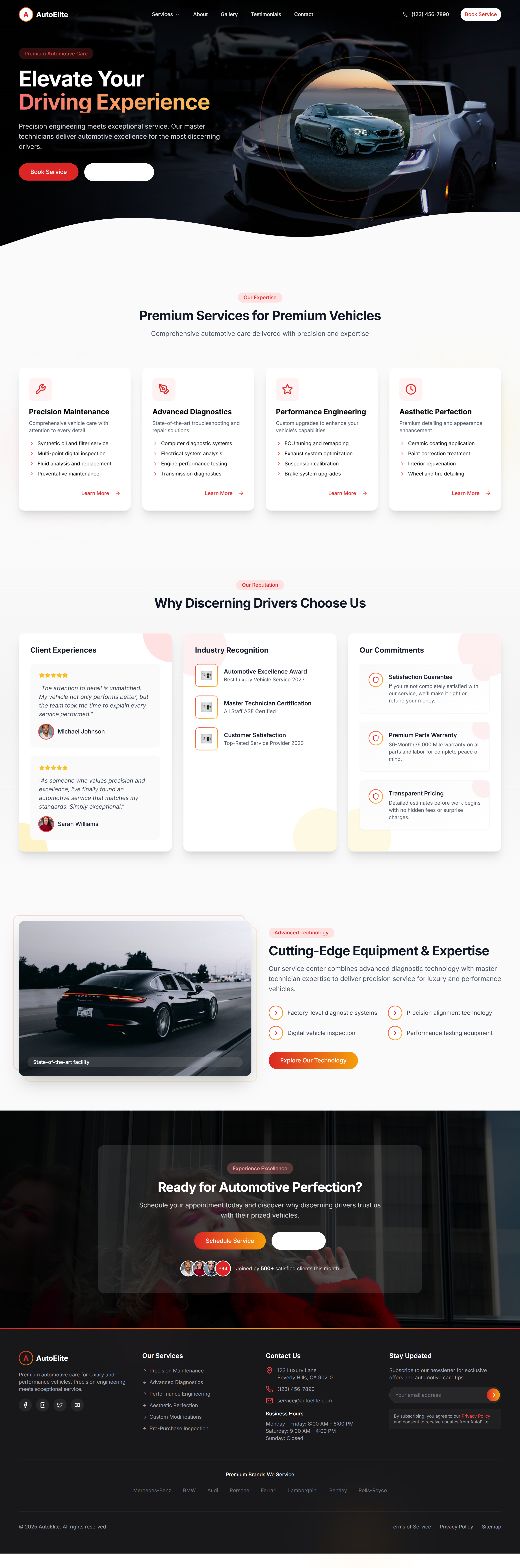 Elegant Automobile Website automobile cars design figma ui ux web design website