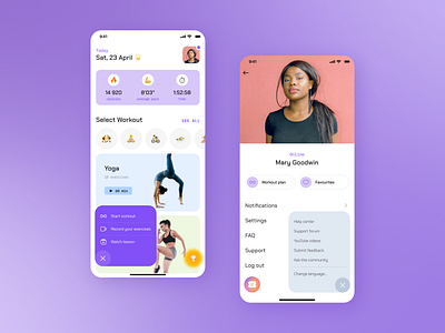 Yoga Mobile App app branding design graphic design interface mobile ui ux yoga