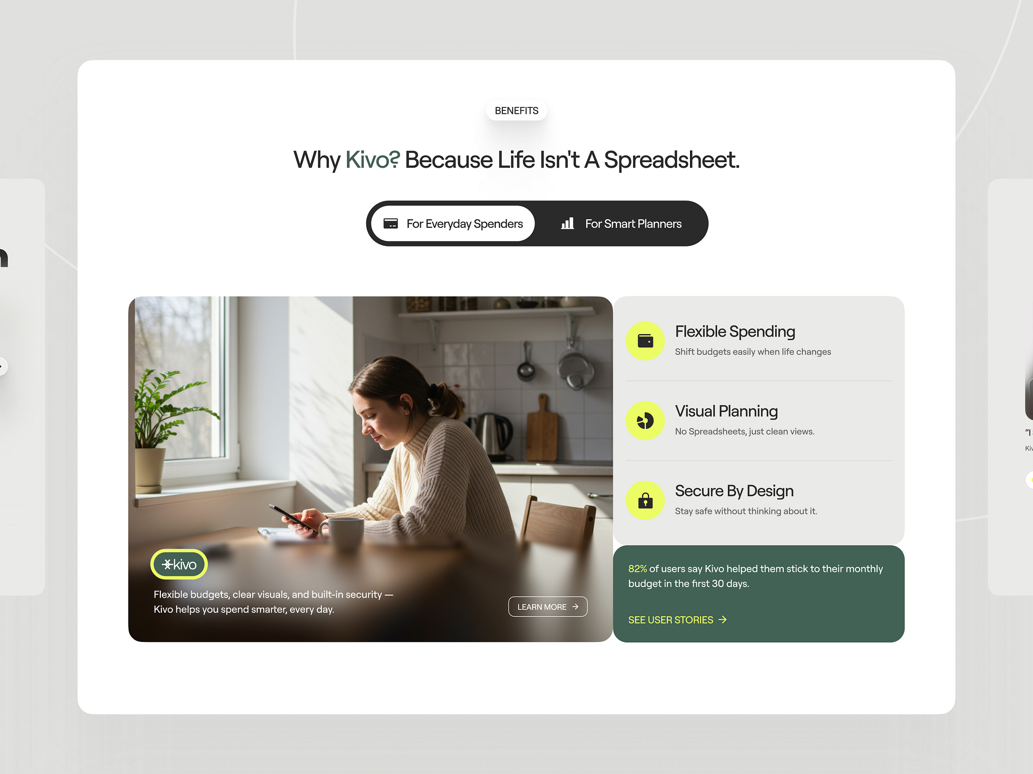 Kivo - Fintech landing page by Bogdan Falin for QClay on Dribbble