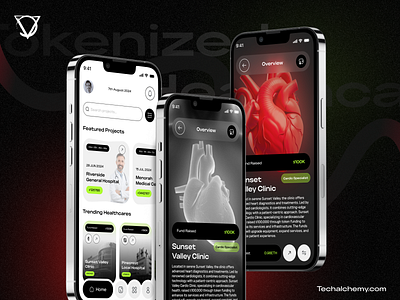 Tokenized Healthcare Investment App applications branding development healthcare mobile app ui