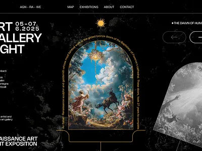 Art Gallery • Landing arc art branding gallery god graphic design history ideation landing page nigt renaissance sun ui ux window