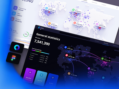 Global statistics dashboard 3d animation chart code dashboard dataviz design desktop dev flow general product prototype screen stats template ui