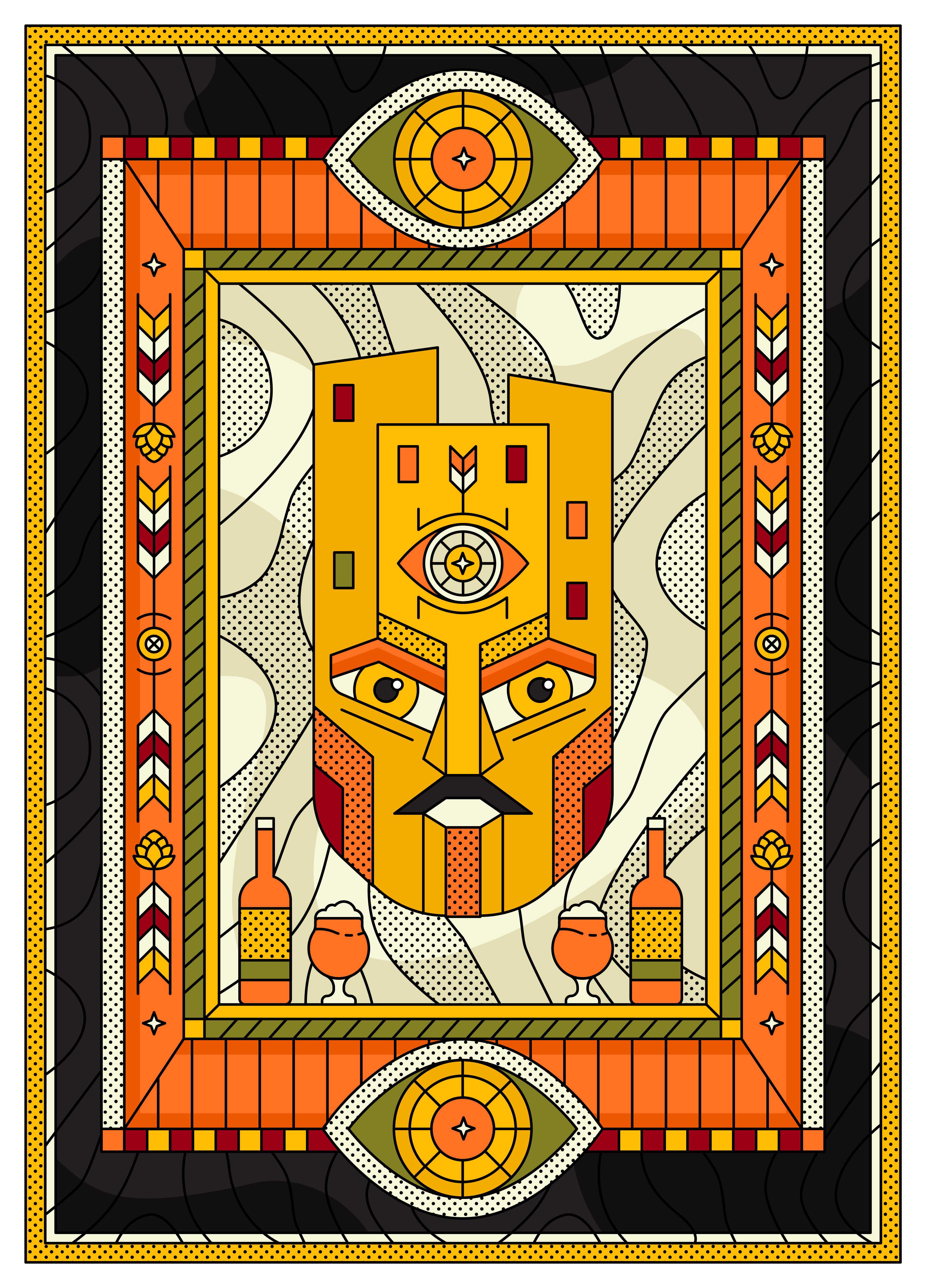 Posters for Dargett Brewpub 1984 armenia beer coney island dargett dargett brewery design illustration lineart owls are not what they seem poster poster design steppenwolf twin peaks vector yerevan