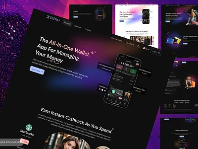 Zeepay Landing Page bank bank landing dark mode fintech landing landing page responsive landing page ui website