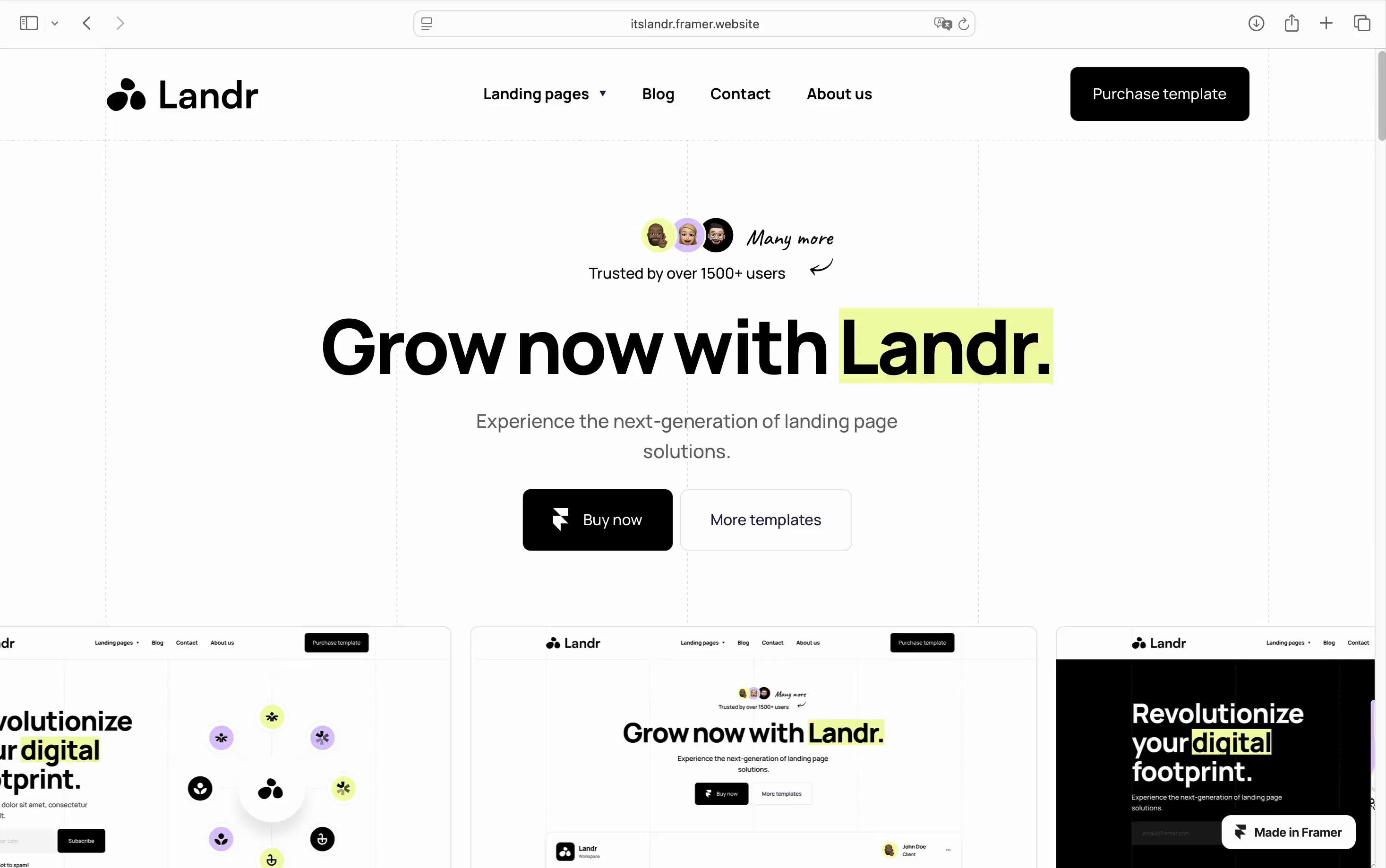 Example of Framer Landing Page – Built To Convert