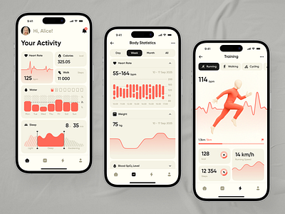 Smart Fitness Wearable Assistant Mobile App app design app interfaces application ui core app dashboard fitness app mobile app design mobile app ui mobile dashboard mobile ui mobile ux ui design ui ux design