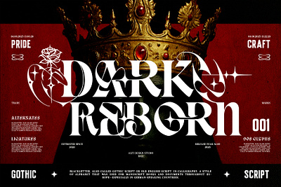 Dark Reborn Typeface blackletter design font fonts letteing typeface