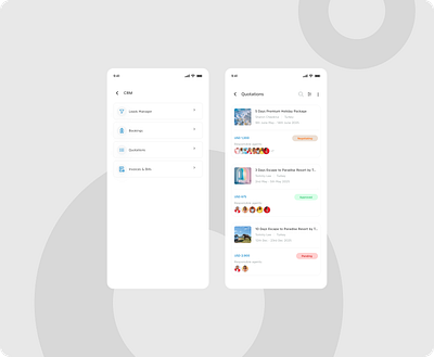 Quotation Management — List View (Mobile UI) ai aidesign app branding cards design system figma interface design list view mobile app mobile cards mobile ux product design quotations quotations management travel design typography ui uiux uxdesign
