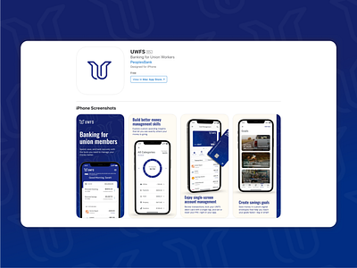 UWFS - App Store bank app banking app branding design digital bank graphic design high performance baking logo niche nymbus ui union workers union workers app union workers bank union workers financial services