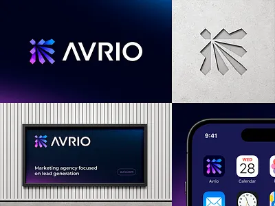 Avrio Logo Design 3d a monogram arrow icon logo logodesign logotype monogram rays sign symbol