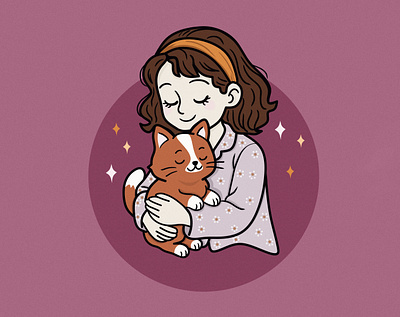 Cat Mom cat cat lover cat mom children books comic cute decoration ginger cat graphic design illustration kawaii cat kawaii illustration kids books pink poster print stickers