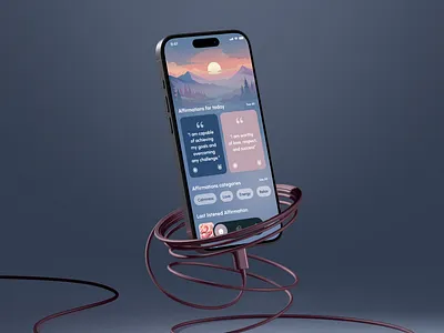 UI/UX Design | Mobile App Design | Affirmation Wellness App affirmation app calmness dark mode design figma healthcare illustration iosapp mental health mobile app design mobile ui mock up ui uiuxdesign wellness