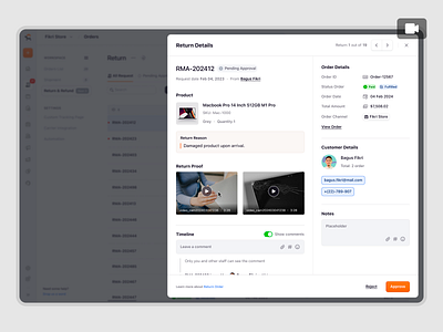Ecomiq – Product Returns and Refunds in a SaaS E-commerce animation customer experience dashboard e commerce marketplace online retail online store order management product design product management refund product return product saas saas design ui ux web app web builder web design web store