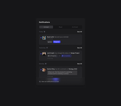 Notifications Modal clean component design details finance hover interface minimal modal notifications overlay popup product saas settings ui ui design ux ux design web