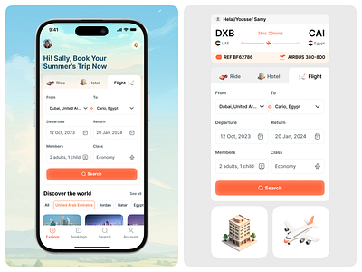 Wander App | HP 3d icons 3d isometric aviation booking booking app booking trip flight hotel hp ios mobile design product design ride summer ticket travel ui ux visual design