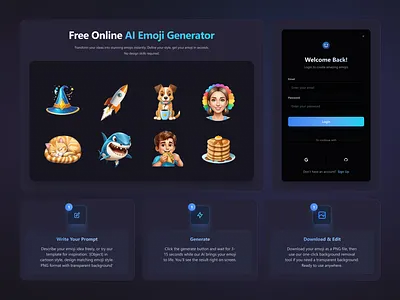Emojify - AI Emoji Generator aiemojigenerator branding creativetools customemoji emojidesign figma figmadesign uidesign uiux