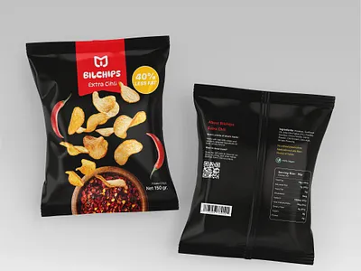 Bilchips - Extra Chili Potato Chips Packaging Design branding graphic design package design