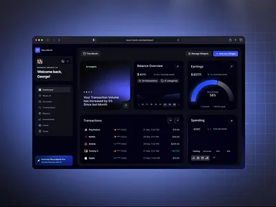 NeuroBank – Online Banking Dashboard Design admin dashboard app bank bank app banking dashboard banking ui banking website core app dashboard creative dashboard dashboard dashboard ui digital banking website fintech fintech app modern dashboard online banking dashboard piggy bank web app web dashboard web design