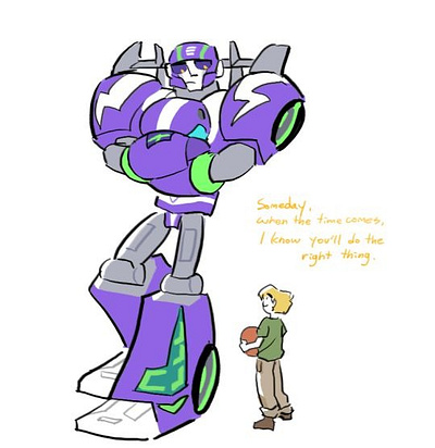 Name: Neon Sentinel Platform: VRChat 3d anime blender cartoon design neon sentinal open for commission rig robot stallion studio limited transformers vrchat