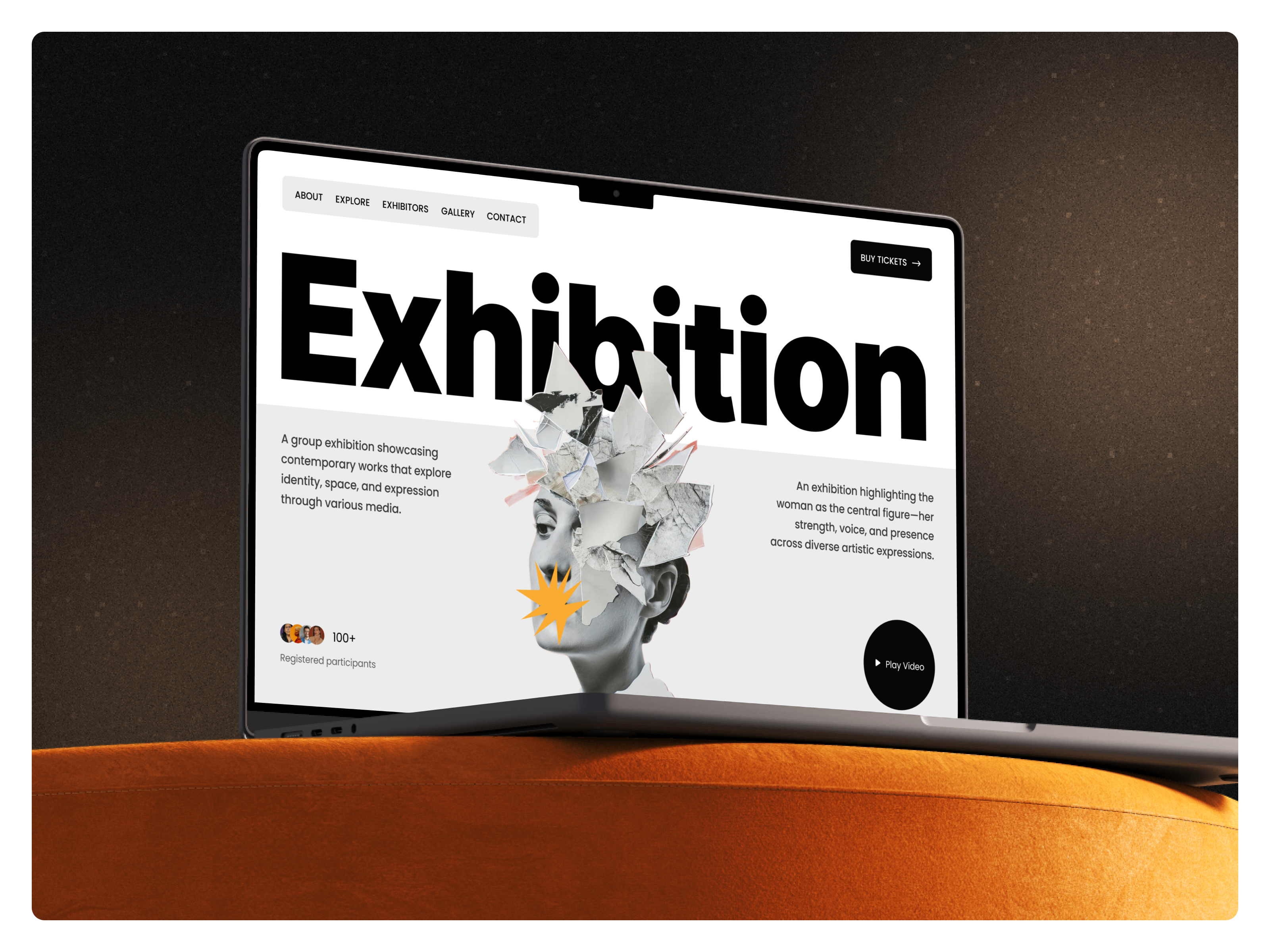Example of Art exhibition gallery landing page