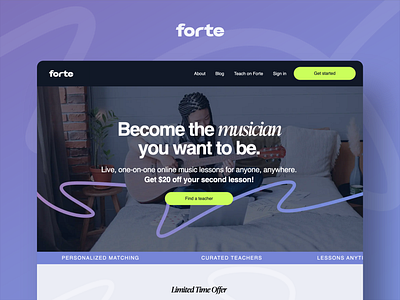 Forte | Music Startup Web Design & Brand Refresh app design brand design branding graphic design marketing design musictech startup ui web design website website design