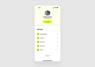 Settings page design - DailyUI #007 branding clean dailyui graphic design green logo minimal modern settings ui