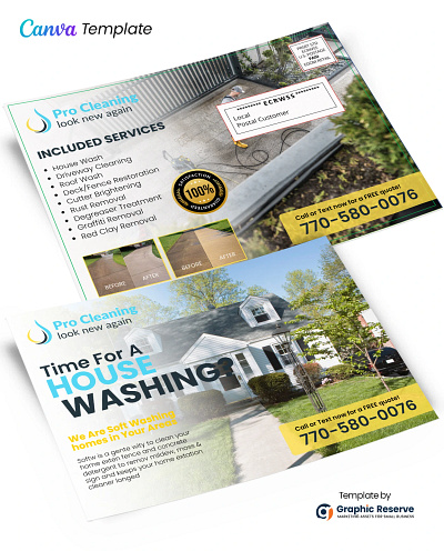Power Washing EDDM Mail Advertisement Design Template Canva eddm eddm design eddm template postcard postcard design postcard template power washing power washing eddm power washing postcard