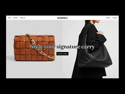 E-commerce website for customizable bags animation bags e commerece elegant ui website