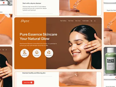 Ecommerce skincare website design - Skynce ecommerce shopify skincare web design website design